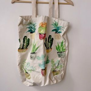 Cactus 100% cotton grocery tote